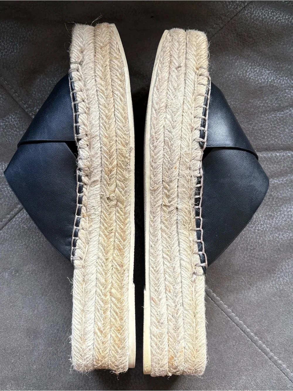 Zara Black Slip On Espadrille Platform Slide Sandals Strappy Chunky Flatform 8